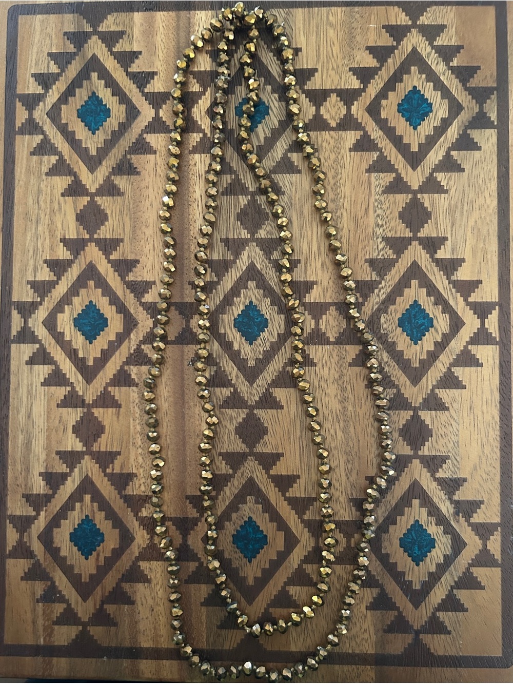 Brown Faceted Bead Long Necklace for Women